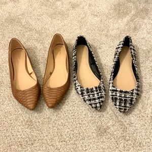 2 Pair of Flats Express & Lane Bryant brown black